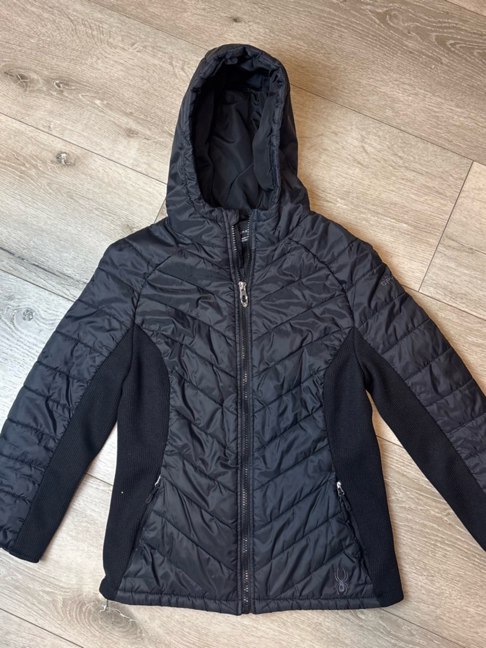Spyder Women’s Black Quilted Hooded Puffer Jacket